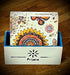 Coasters wooden printed canvas Flowers and Butterflies